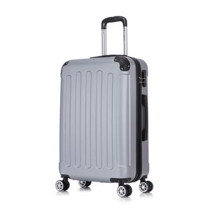 Flexot® F-2045 Koffer Reisekoffer Hartschale Hardcase Doppeltragegriff mit Zahlenschloss Gr. L Farbe Silber