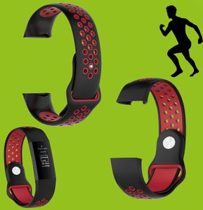 Hochwertiges Kunststoff / Silikon Uhr Armband für Fitbit Charge 3 + 4 / Versa 2 Neu, Farbe:Schwarz / Rot, Ausführung:Größe S / Frauen, Uhr-Typ:Fitbit Charge 3 + 4