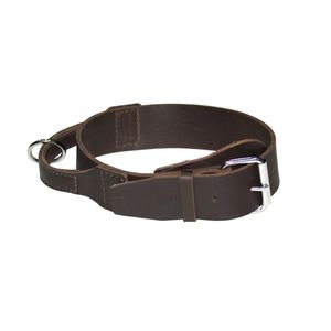 weiches Lederhalsband mit soft Griff Hundehalsband Halsband braun 50 - 63 cm