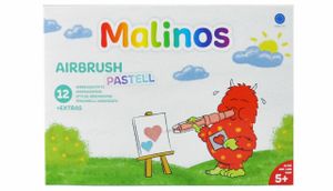 Malinos Airbrush Pastell, 12 Stifte und 8 Schablonen