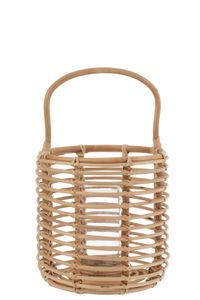 J-Line - Windlicht 'Ellen' (Rattan, natur)