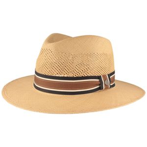 Original Netz Panamahut mit mehrfarbiger Ripsband-Garnitur von Hut-Breiter