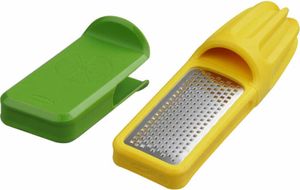 Chefn Vibe Zitronenpresse 2in1, Zitronen Presse, Zitronenreibe, Reibe, Küchenhelfer, PP / Edelstahl, Gelb / Grün, 23 cm, 27363