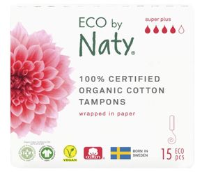Bio Menstruationstampons Super Plus, 15 Stück, Natürliches Material, Nachhaltig & Hochwertig