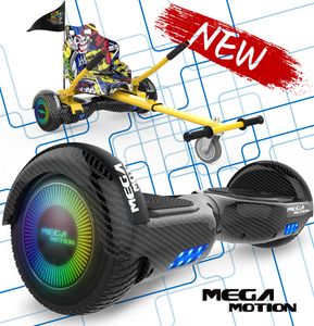 HoverBoard mit Sitz MegaMotion 6,5 Zoll Elektro Scooter Hoverboards Selbstausgleichender Elektroroller Segway E-Skateboard 350W*2 Motor mit Hoverkart für Kinder und Jugendliche