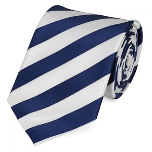 Schlips Krawatte Krawatten Binder 8cm blau weiß gestreift Fabio Farini