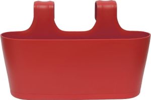 Blumenkasten oval Balkon Übertopf Pflanzkasten Blumentopf zum Hängen mit Wasserspeicher Farbe rot
