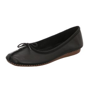 Clarks Schuhe Damen Halbschuhe Ballerinas Freckle Ice schwarz black, Schuhgröße:38