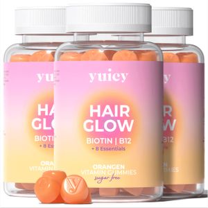 Biotin hochdosiert 10mg - Haare, Haut & Nägel - Haarvitamine - ohne Zusatzstoffe - yuicy® Hair Glow