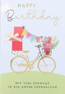 Depesche Klappkarten Gruß von Herzen : Happy Birthday Mit viel Schwung in ein.. Klappkarten Gruß von Herzen: Happy Birthday Mit viel Schwung in ein..