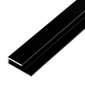 5, S-Polytec® Aluminium U-Profil 3mm Schwarz RAL 9005 (2 Meter), Alu Abschlussprofil, Aluprofil für Vinyl-Boden und Aluverbundplatten Dibond