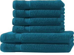 6 tlg. Handtuch Set - Petrol - 500g/m²  - 2 Duschtuch 4 Handtuch - 100% Baumwolle