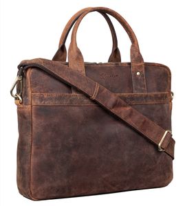 Benthill Laptoptasche Echt-Leder I Leder Umhängetasche für Laptop I Aktentasche für Notebook I Damen und Herren Tasche I Notebooktasche