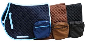 AMKA Schabracke mit 2 Taschen mit 2 Innenfächern Wanderreitschabracke, Farbe:dunkelbraun