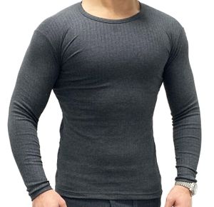 warmes langärmliges Thermo-Shirt für Herren Gr. XL in Anthrazit aus Baumwolle Funktionsunterwäsche Thermounterwäsche Skiunterwäsche Baselayer Unterhemd