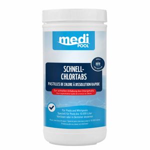 mediPOOL Schnell-Chlor Tabs 20 g, Schnellchlortabletten, Chlortabletten, Poolreinigung Inhalt:1 kg