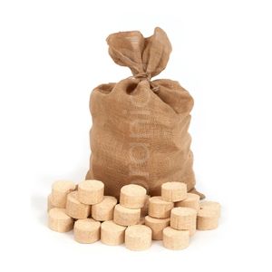 Floranica Holzbriketts 100% Gepresste Rundholzbriketts 125kg im Jutesack Brikett Ideal für Kamin Ofen Raketenofen Grill Umweltfreundlich Hohe Brennwert Raucharm