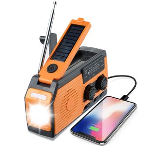 DARMOWADE Solar Radio,AM/FM/WBKurbelradio Tragbar USB Notfallradio mit 5000mAh Wiederaufladbare Batterie, Led Taschenlampe, SOS Alarm und Handkurbel Dynamo für Camping, Reisen (Orange)