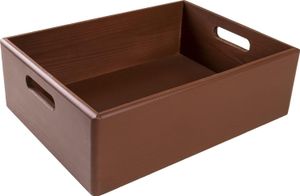 Creative Deco Čierna drevená prepravka na ovocie | 30x20x13cm (+/-1cm) | s držadlami | bez veka | drevená prepravka drevená prepravka drevená prepravka | na dokumenty cennosti