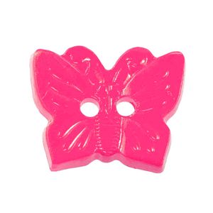10 Kinderknöpfe Schmetterling, 16 x 13 mm, pink
