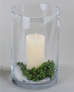 Kristallglasvase, Windlicht CYLI zylindrisch rund H. 28cm D. 18cm Glas Formano