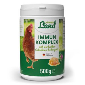 HÜHNER Land Immun Komplex 500g für Hühner, Küken & Geflügel I Futterergänzung für Hühnerfutter, Geflügel Futter mit Bierhefe I Hühner Immunstärkung
