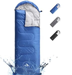 Hikemeister® Mumien Schlafsack Deckenschlafsack mit Kopfteil 220 x 75 cm 950 g - Farbe: Blau