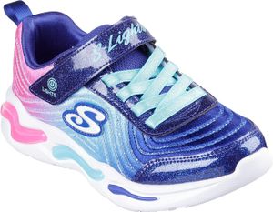 Skechers Kinder Low Sneaker S-Lights WAVY BEAMS Blau Textil Synthetik Größe: 29