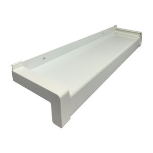 Aluminium Fensterbank weiß, Ausladung: 180 mm, Rasterlänge: 1700 mm Kunststoffgleitabschluss (Paar)