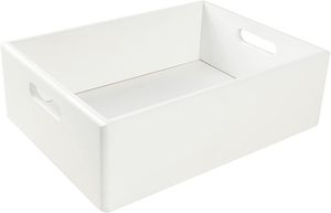 Creative Deco XL Weiße Holzkiste Obstkiste Korb | 40x30x13cm (+/-1cm) | mit Griffen | ohne Deckel | Hölzernen Kasten Holzbox Kiste | Ostern Geschenke