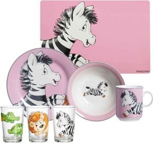 Ritzenhoff & Breker HAPPY ZOO Zebra Geschirr-Set mit Kinderbecher 7-teilig