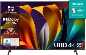 Televizor, Hisense 55" A6N, 4K Ultra HD 3840x2160, DLED, DFA, Precision Color, HDR 10+, HLG, Dolby Vision, DTS Virtual X, Smart TV, WiFi, Světelný senzor, 1xHDMI2 eArc, 2xHDMI, 2xUSB, LAN, CI+ , DVB-T2/C/S2, černý