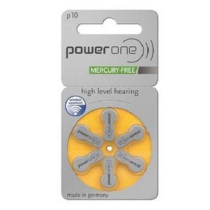 PowerOne 10 - Zink-Luft Hörgeräte Knopfzelle - 6er Pack