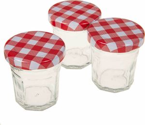 SIDCO Einmachglas Marmeladeglas karierter Schraubverschluss Vorratsglas Aufbewahrung