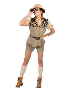 Safari Dschungel Kostüm Oliv/Leo 36/38