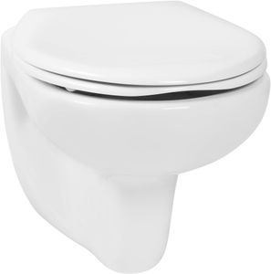 Saqu Trade 1-Pack Hänge-WC mit Tiefspül inkl. WC-Sitz Weiß - Wand-WC - Keramik