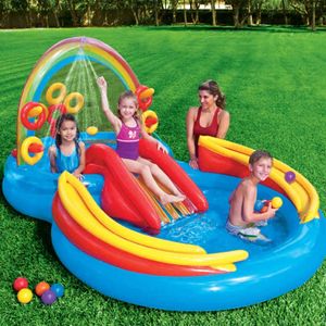 INTEX Pool Aufblasbar Rainbow Ring Play Center 297x193 x135 cm