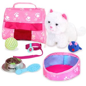 Sophia's By Teamson Kids Plyšová mačka s nosičom a 8 doplnkami pre 18" bábiky