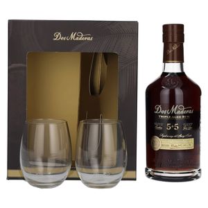 Dos Maderas 5+5 Jahre Rum 40% 0,7L + 2 Gläser