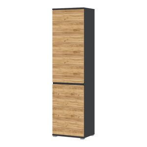 3476-562 Lissabon Schrank in Navarra Eiche Nb., Absetzung Anthrazit Garderobenschrank Hochschrank ca. 54 cm breit