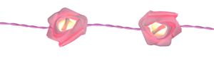 Best Season LED-Lichterkette "Rose Basket" 15 warm white LED Kabel: pink/ pink, LED w/w, Timer, 2,1m, Batterie, 726-30