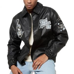 Męska kurtka skórzana Fubu Varsity Leather Jacket 6075163 S