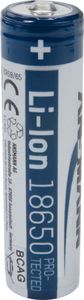 ANSMANN 18650 Li-Ion Akku (3.6V, 2600 mAh) mit Safetyboard, Taschenlampe etc.