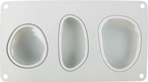 Silikon-Gießform große Steine, 14,5x26.3 cm, 3 /6 verschiedene Steinformen, Form befüllbar mit Kreativ-Beton, Schmuck-Beton, Gießpulver, Seife, Wachs(3 Löcher)