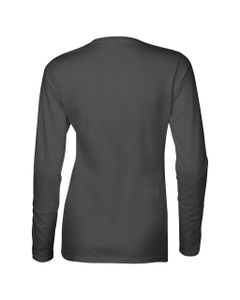 Gildan Damen Langarmshirt T-Shirt Longsleeve Shirt Baumwolle Rundhals, Größe:M, Farbe:Charcoal