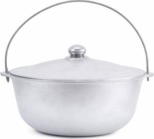 Aluminium Kasan 8 L Kazan aus Aluguss mit Bügel und Deckel Kessel Asien Topf Tatarskij Schmortopf