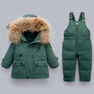 2 Stück Baby Skianzüge Winter Schneeanzug Daunenanzug Abnehmbare Fleece-Kapuze Nylon-Outfit für 4-5 Jahre; 120cm