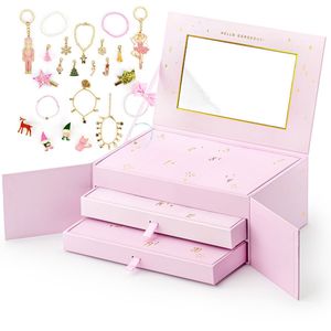 Schmuck Adventskalender rosa für Mädchen mit Schmuckkasten