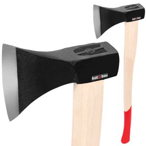 KOTARBAU® Axt Geschmiedet 2.5 kg Gesamtlänge 794 mm mit Holz-Stiel Axt zum Holzspalten Spaltbeil Spalthammer Beil Holzhacken