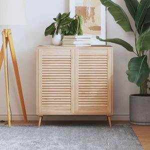 vidaXL Dvere šatníkovej skrine s lamelovým dizajnom 2 ks 69x39,4 cm masívne drevo